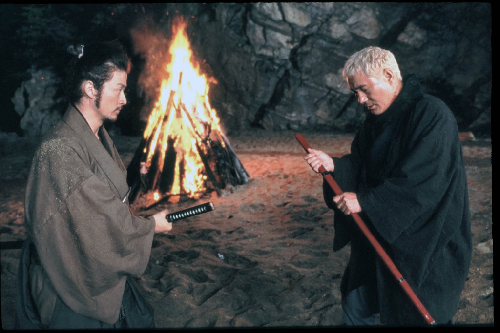 Zatoichi prepares for battle Zatoichi prepares for battle